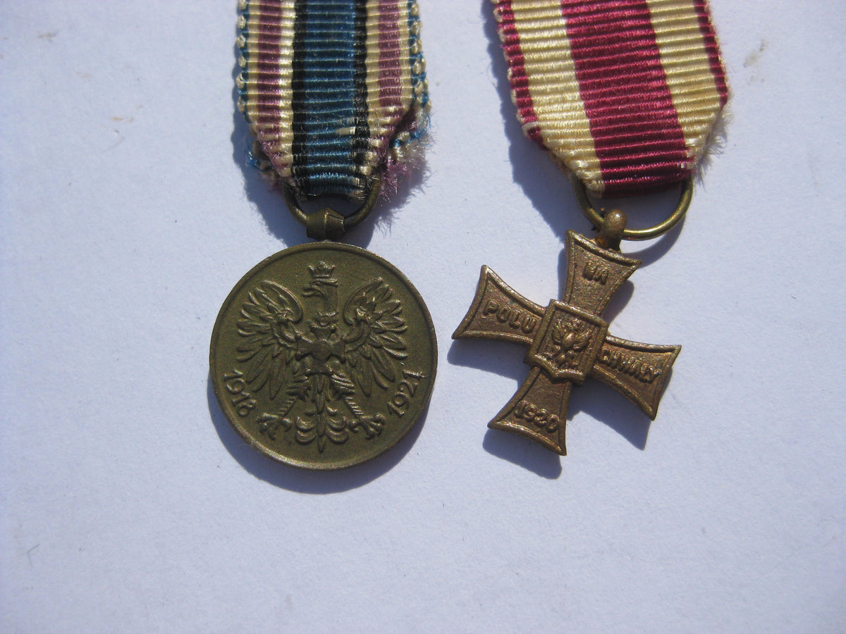 2 x Miniaturen Orden Medaille Polen Beutestücke