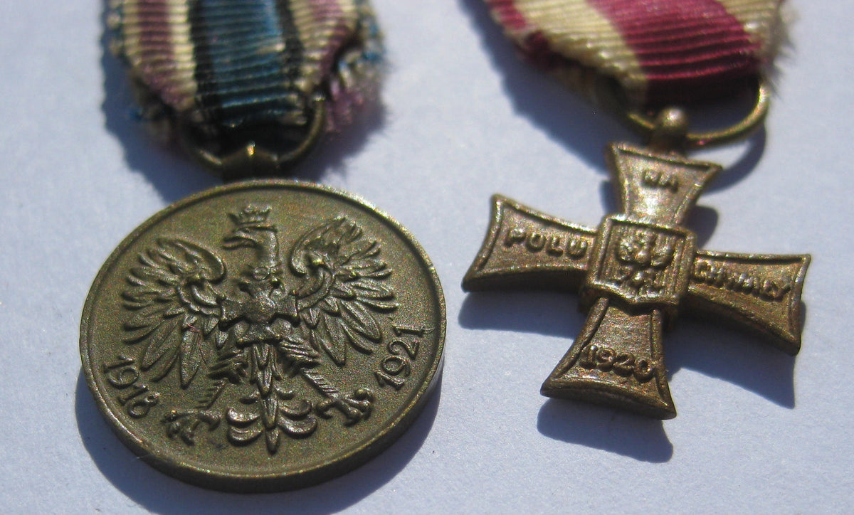 2 x Miniaturen Orden Medaille Polen Beutestücke