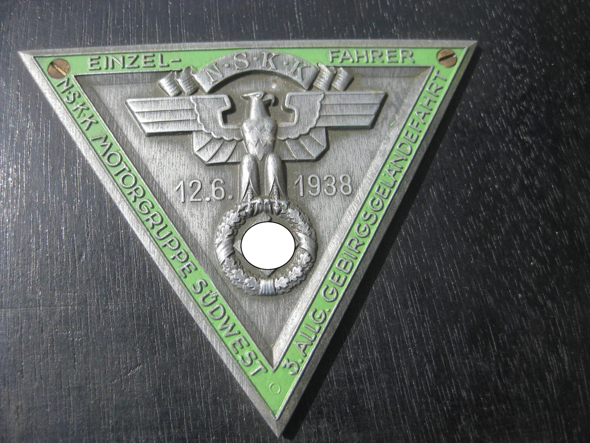 2 Plaketten Motorbrigade Südwest NSKK 1938