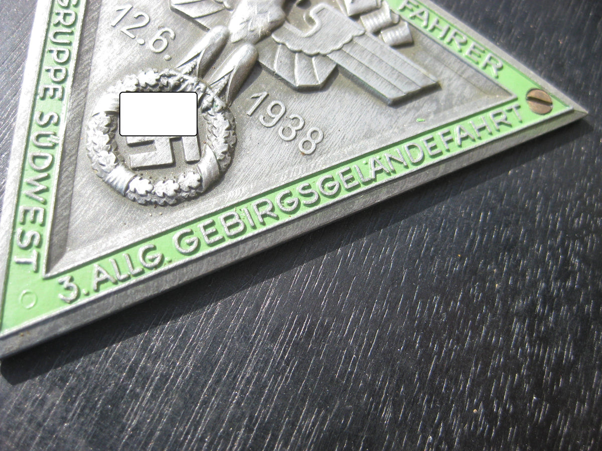 2 Plaketten Motorbrigade Südwest NSKK 1938