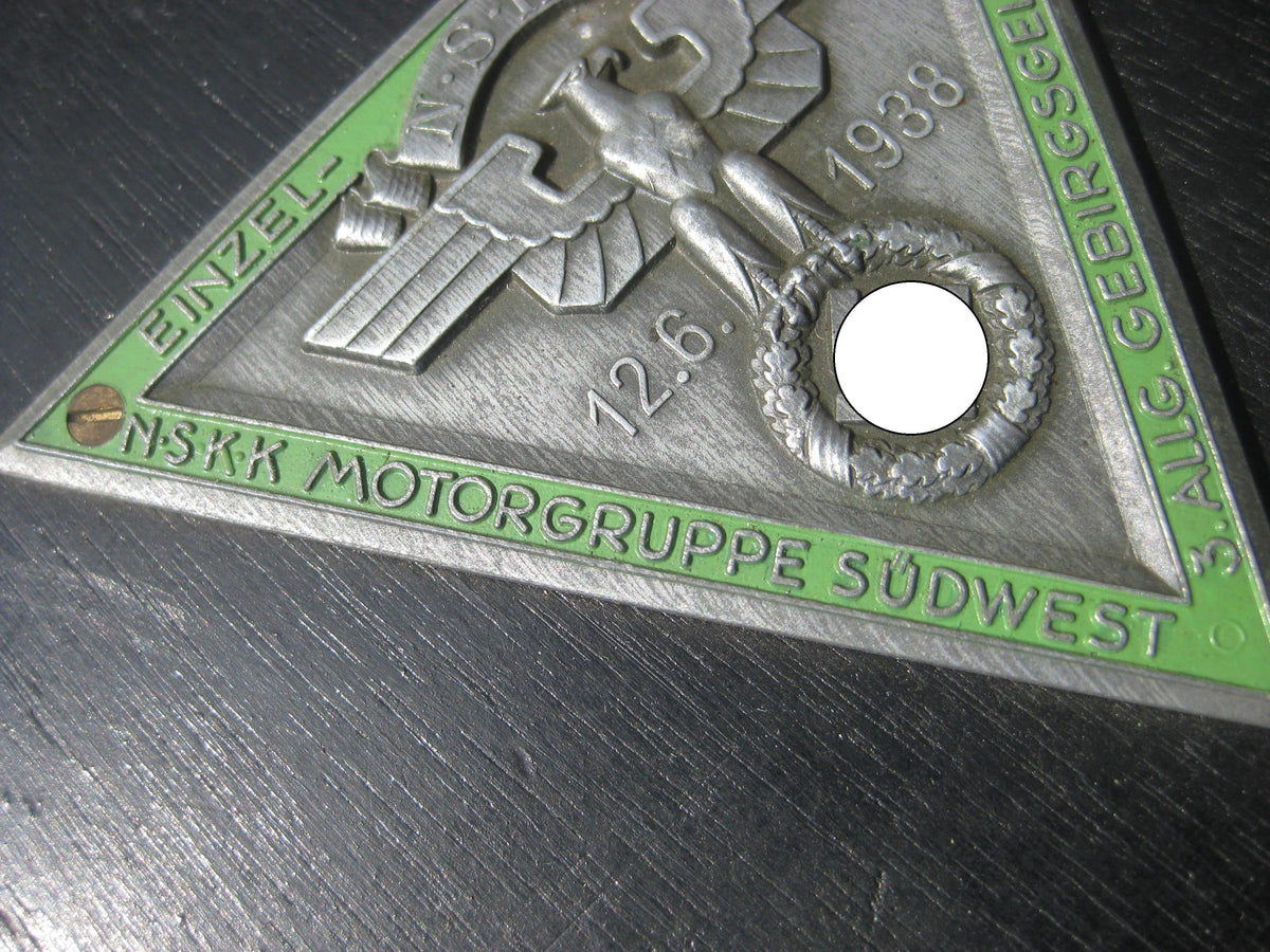 2 Plaketten Motorbrigade Südwest NSKK 1938