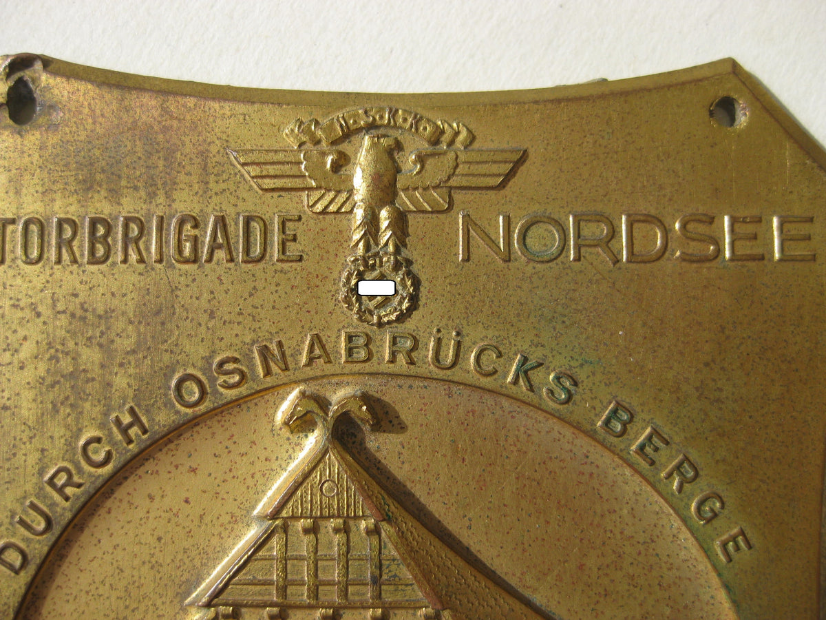Plakette Motorbrigade NORDSEE Geländeprüfungsfahrt 1937 OSNABRÜCK &amp; Melle