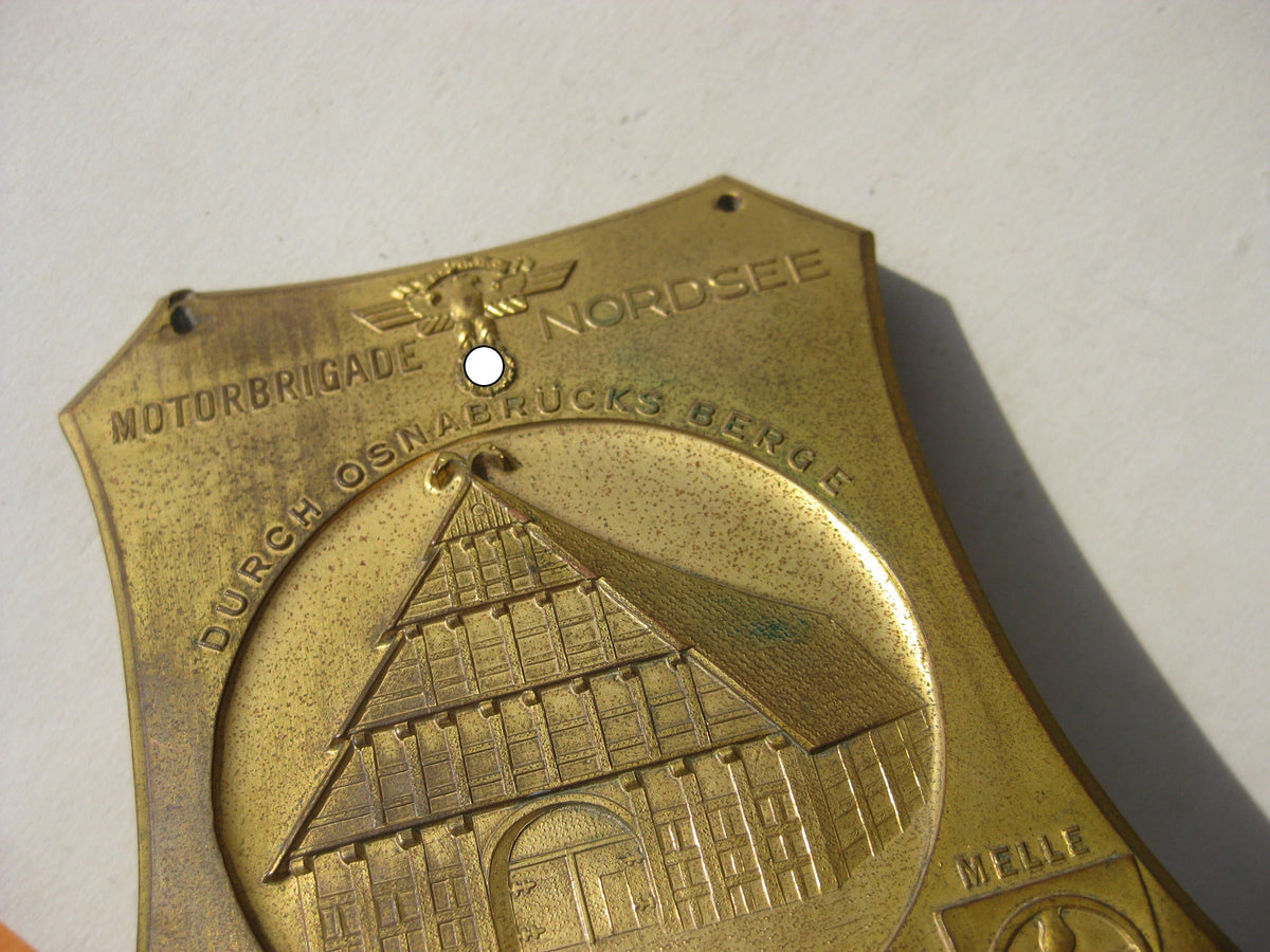 Plakette Motorbrigade NORDSEE Geländeprüfungsfahrt 1937 OSNABRÜCK &amp; Melle