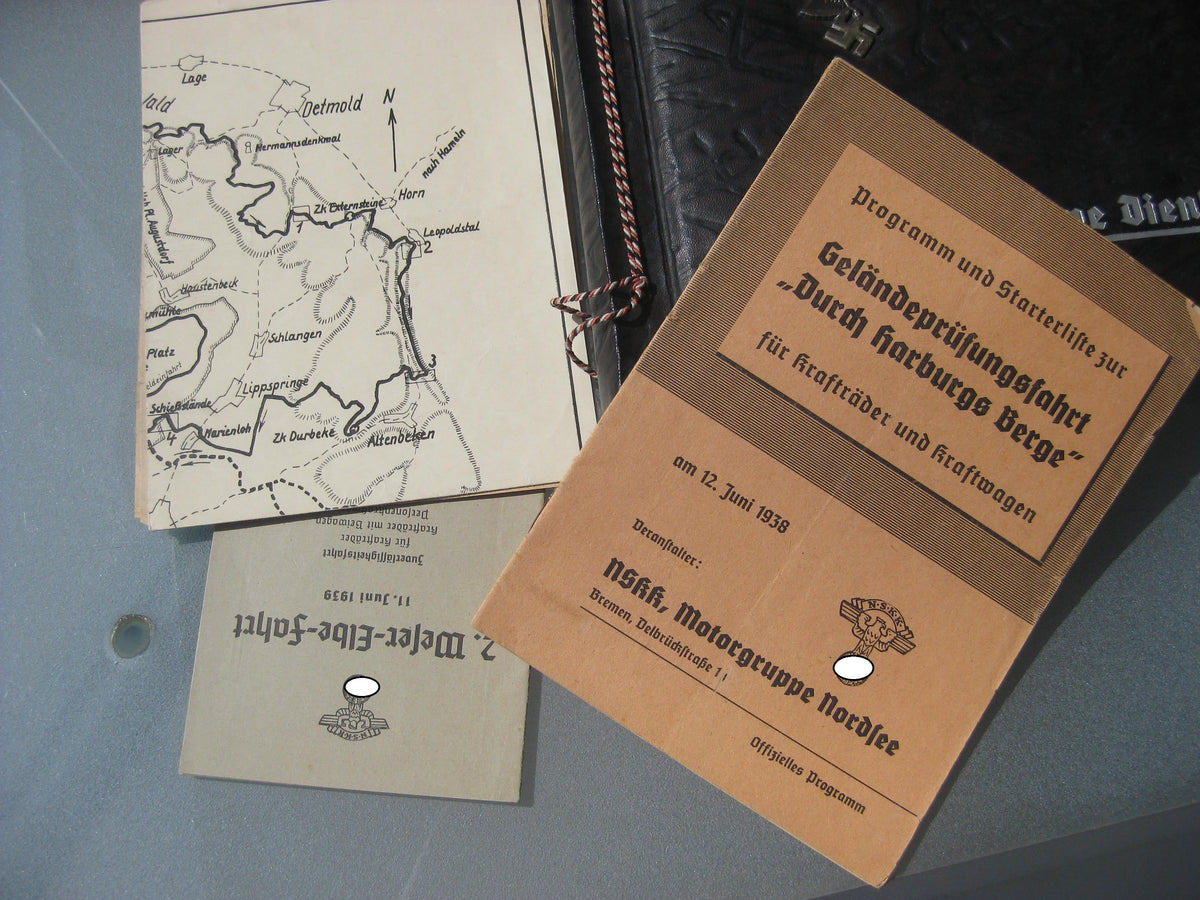 NSKK  3 Hefte und 2 Karten Motorbrigade / Motorgruppe Nordsee 1938 / 1939