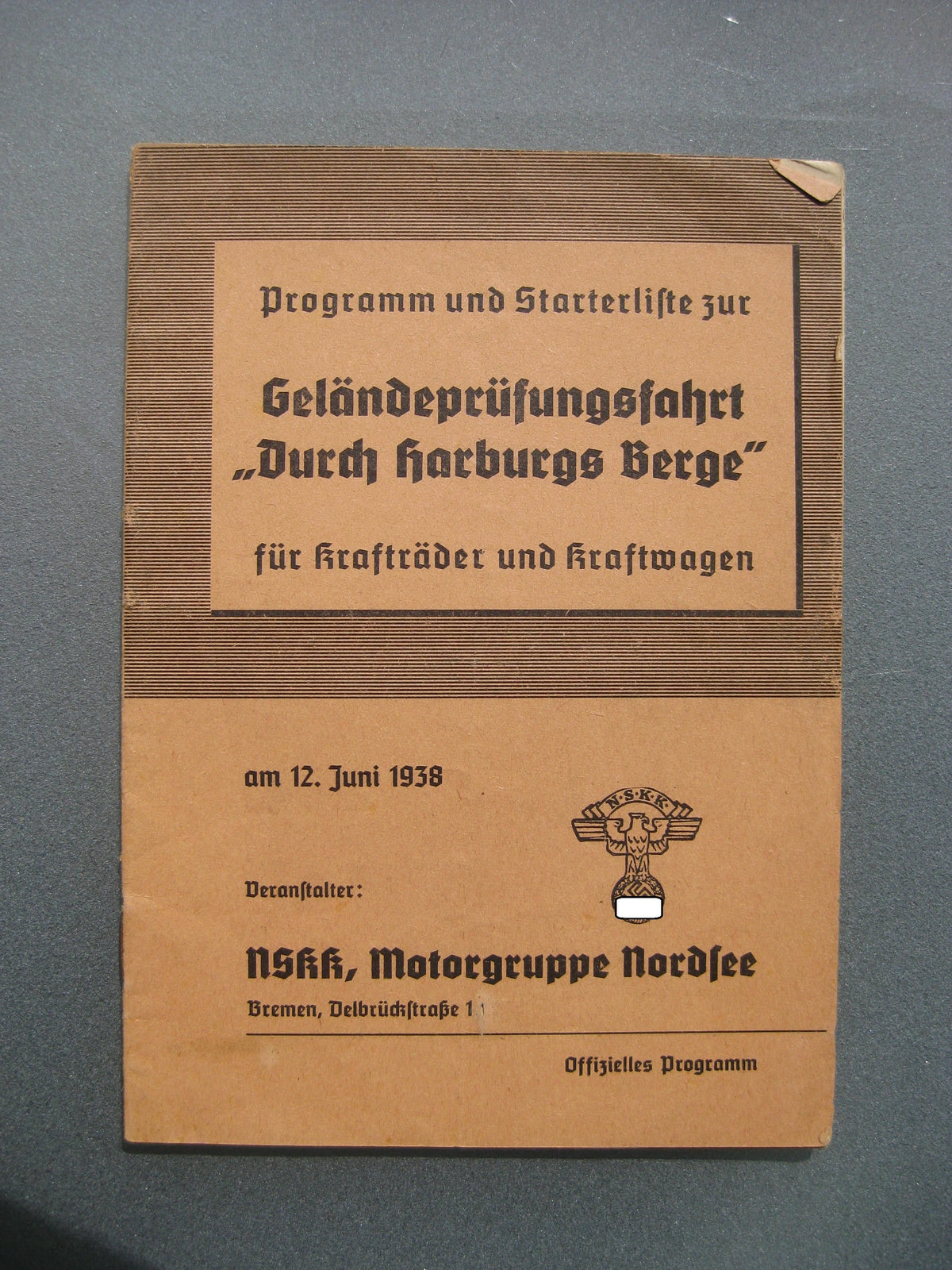 NSKK  3 Hefte und 2 Karten Motorbrigade / Motorgruppe Nordsee 1938 / 1939