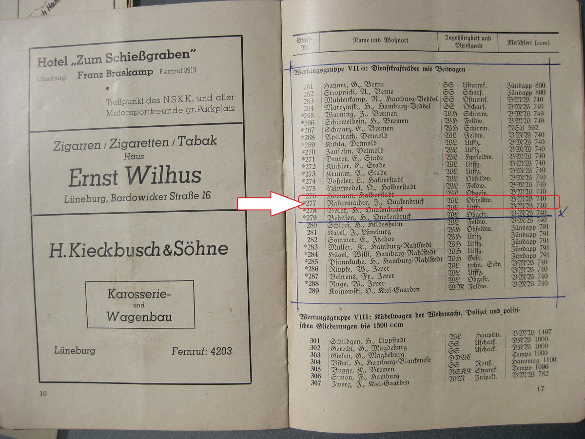 NSKK  3 Hefte und 2 Karten Motorbrigade / Motorgruppe Nordsee 1938 / 1939