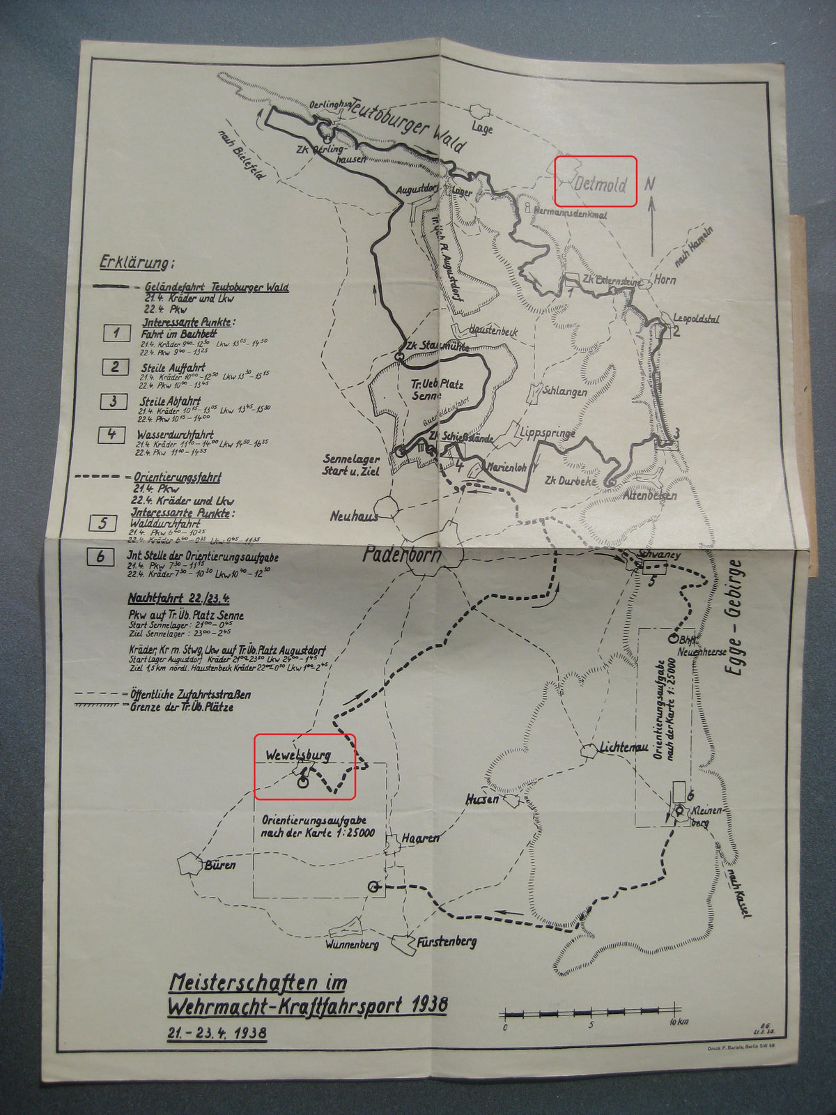 NSKK  3 Hefte und 2 Karten Motorbrigade / Motorgruppe Nordsee 1938 / 1939