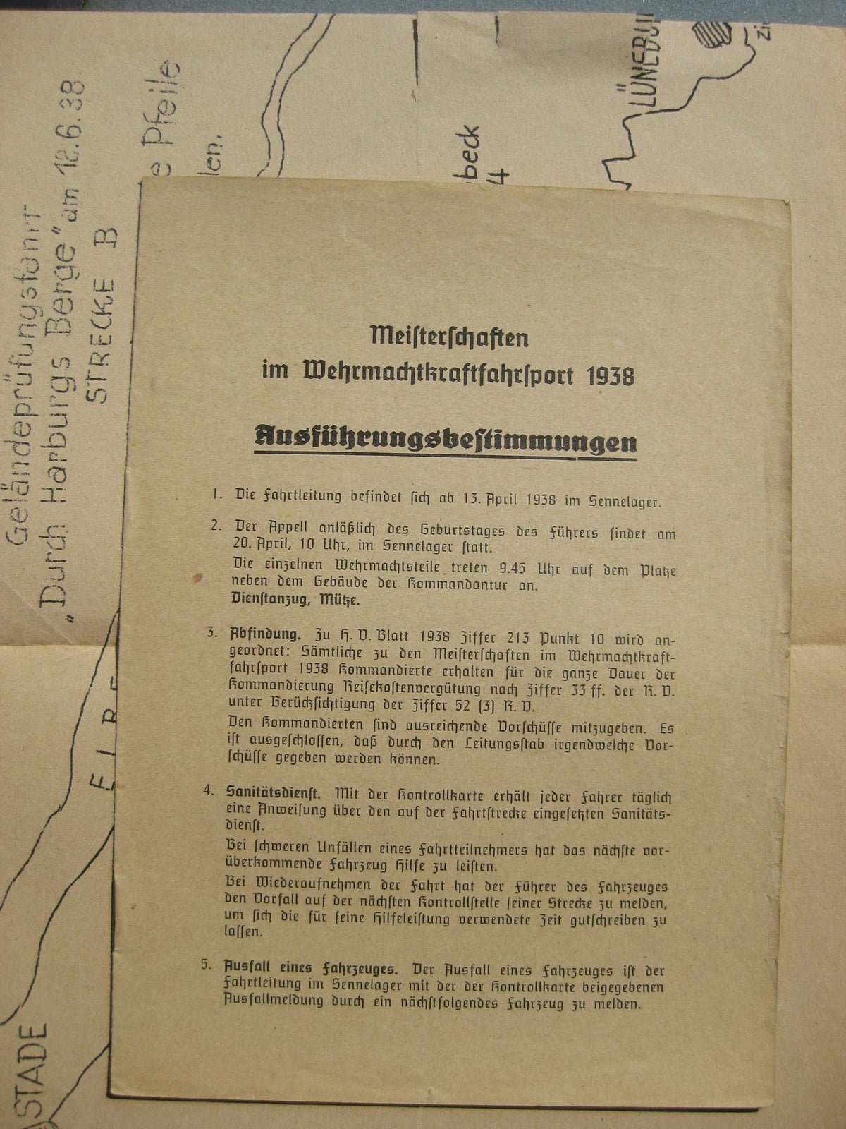 NSKK  3 Hefte und 2 Karten Motorbrigade / Motorgruppe Nordsee 1938 / 1939
