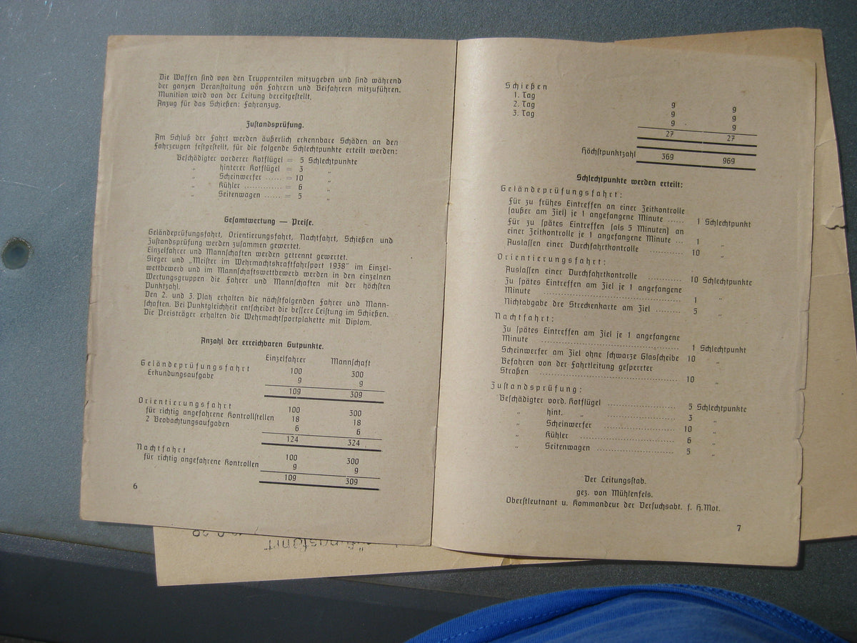 NSKK  3 Hefte und 2 Karten Motorbrigade / Motorgruppe Nordsee 1938 / 1939