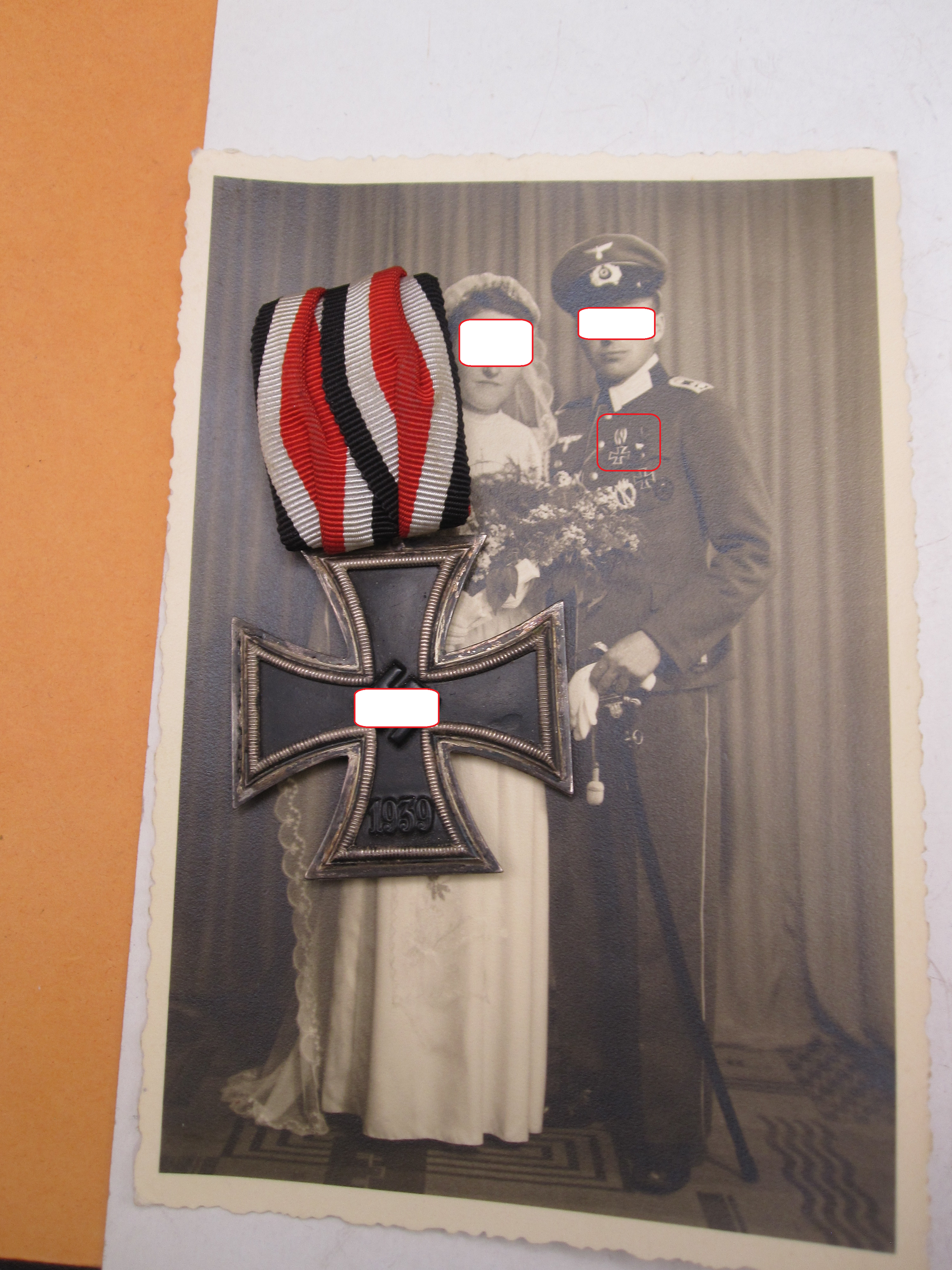 Eisernes Kreuz 2.Klasse 1939 (EK2/39) an Einzelordenspange & Trägerfoto