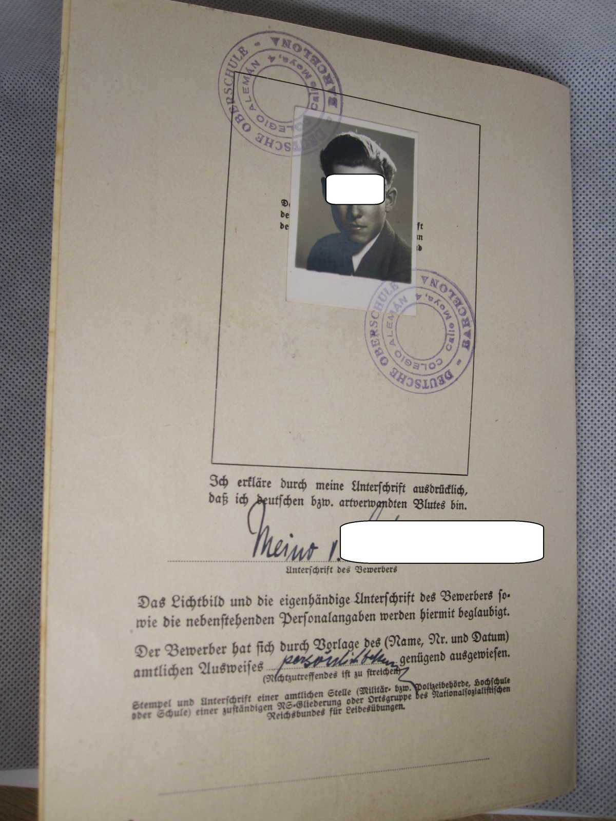 Urkundenheft zum Deutschen Reichssportabzeichen ausgestellt in Barcelona / Spanien !!!!!!