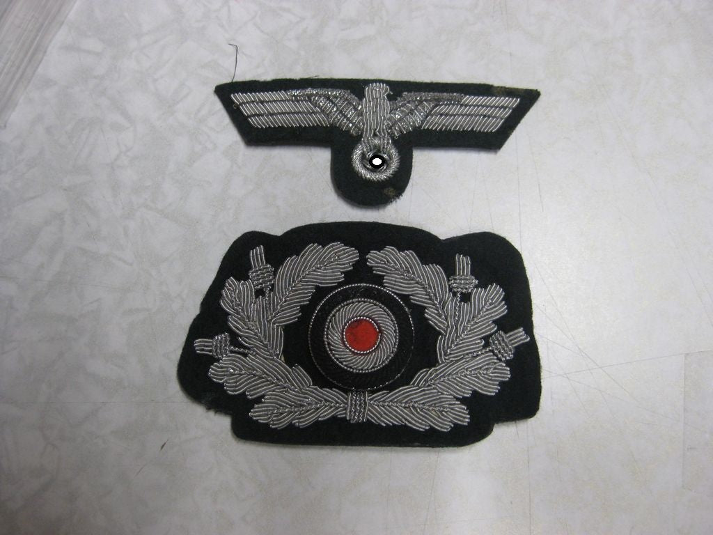 SET Kokarde mit Mützenkranz und Mützenadler für Schirmmütze Heer Wehrmacht MINT CONDITION