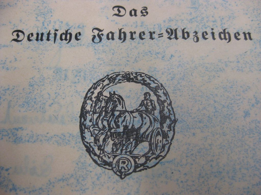 Urkundenheft &amp; Miniatur zum: Das Deutsche Fahrer Abzeichen in Bronze -KÖLN-
