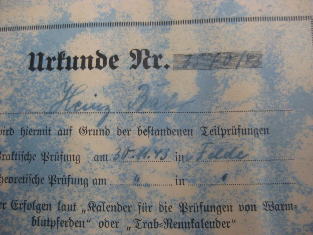 Urkundenheft &amp; Miniatur zum: Das Deutsche Fahrer Abzeichen in Bronze -KÖLN-