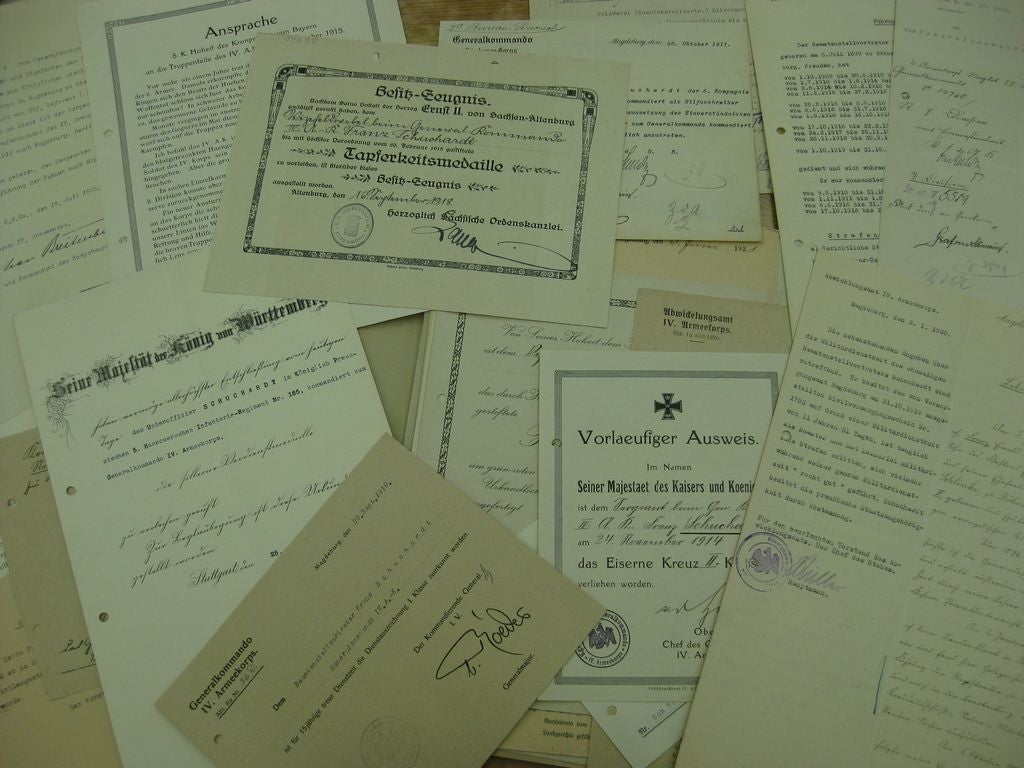 Konvolut  Verleihungsurkunden Sachsen Altenburg / Anhalt / Preußen 1. Weltkrieg