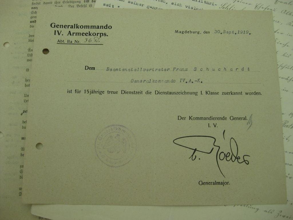 Konvolut  Verleihungsurkunden Sachsen Altenburg / Anhalt / Preußen 1. Weltkrieg