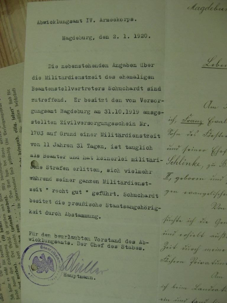 Konvolut  Verleihungsurkunden Sachsen Altenburg / Anhalt / Preußen 1. Weltkrieg