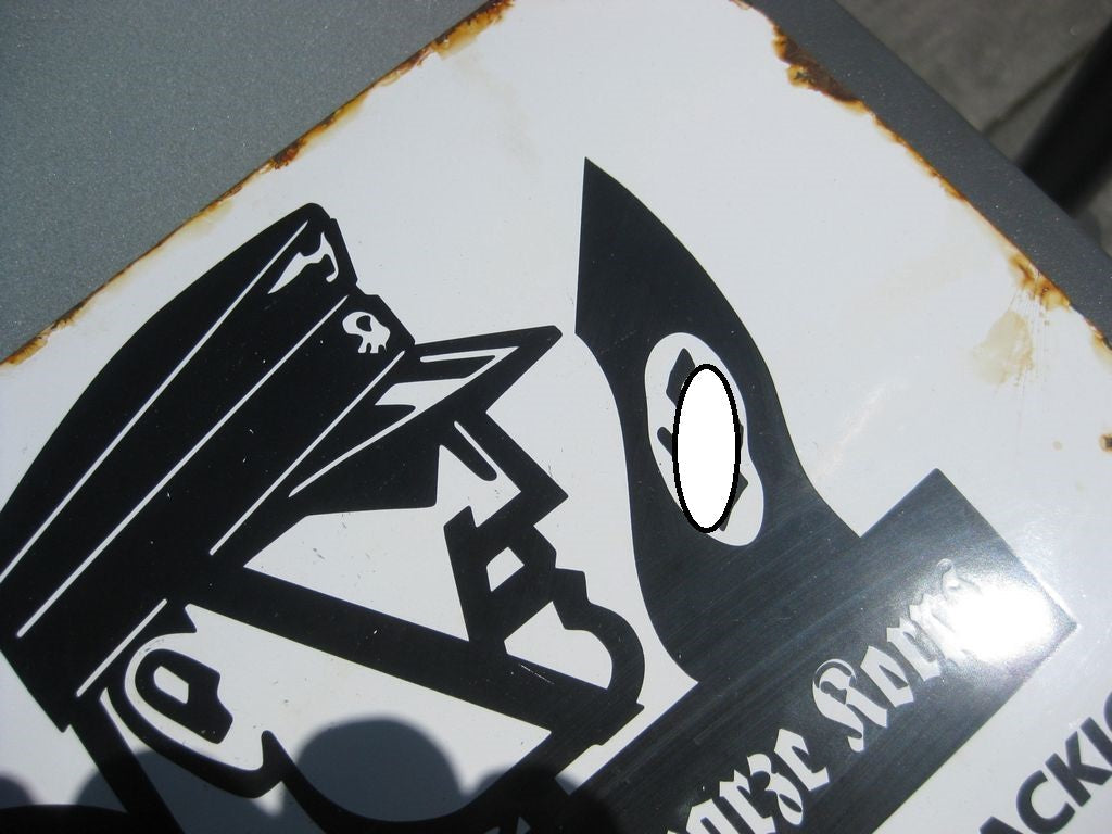 Emailleschild Die Zeitung der Waffen SS Das schwarze Korps OFFEN RAU ZACKIG