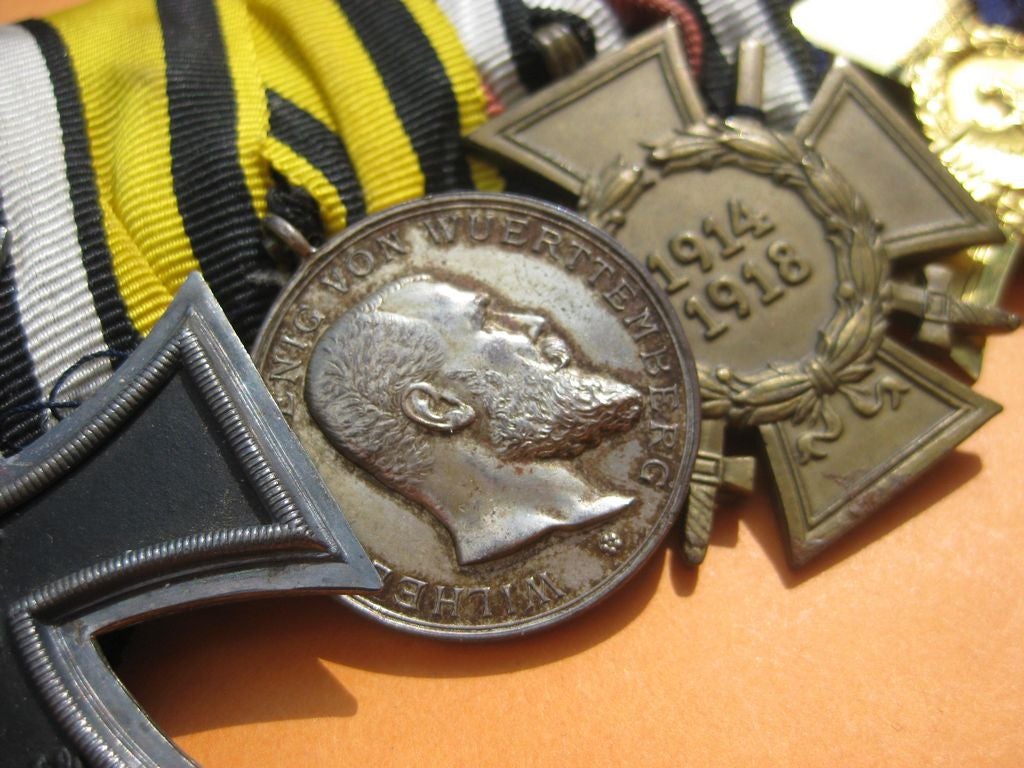 4er Ordensspange Ordensschnalle Eisernes Kreuz (EK2/14) Polizei Dienstauszeichnung Tapferkeitsmedaille Württemberg Wehrmacht Ehrenzeichen Polizeiorden