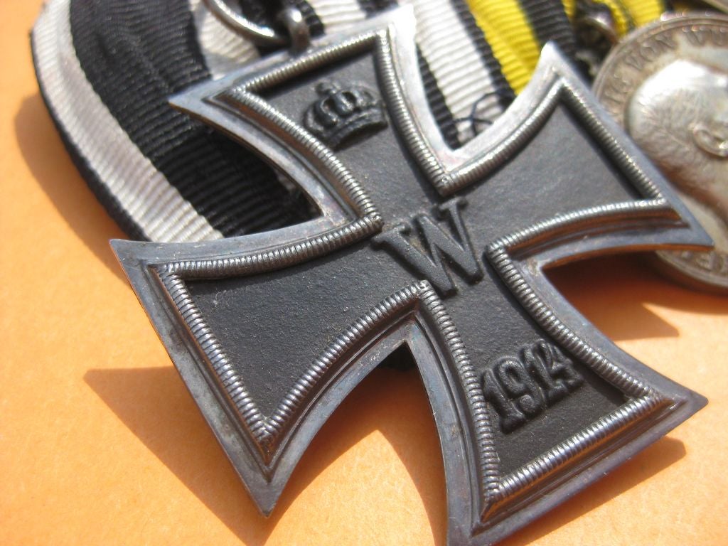 4er Ordensspange Ordensschnalle Eisernes Kreuz (EK2/14) Polizei Dienstauszeichnung Tapferkeitsmedaille Württemberg Wehrmacht Ehrenzeichen Polizeiorden