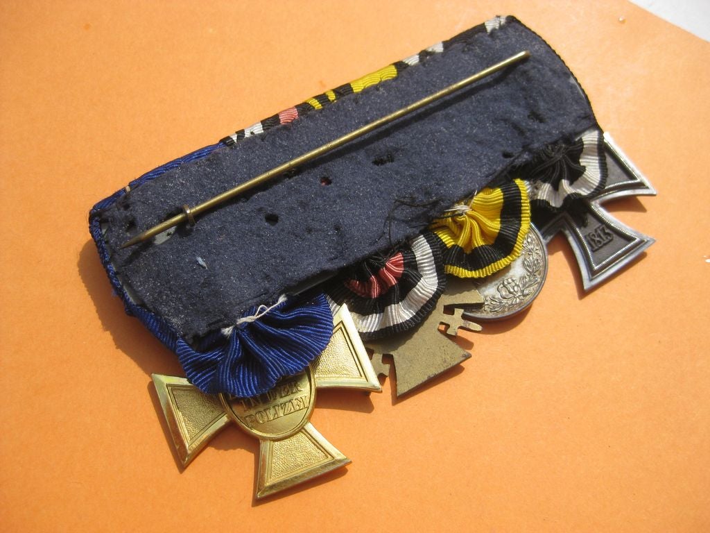 4er Ordensspange Ordensschnalle Eisernes Kreuz (EK2/14) Polizei Dienstauszeichnung Tapferkeitsmedaille Württemberg Wehrmacht Ehrenzeichen Polizeiorden