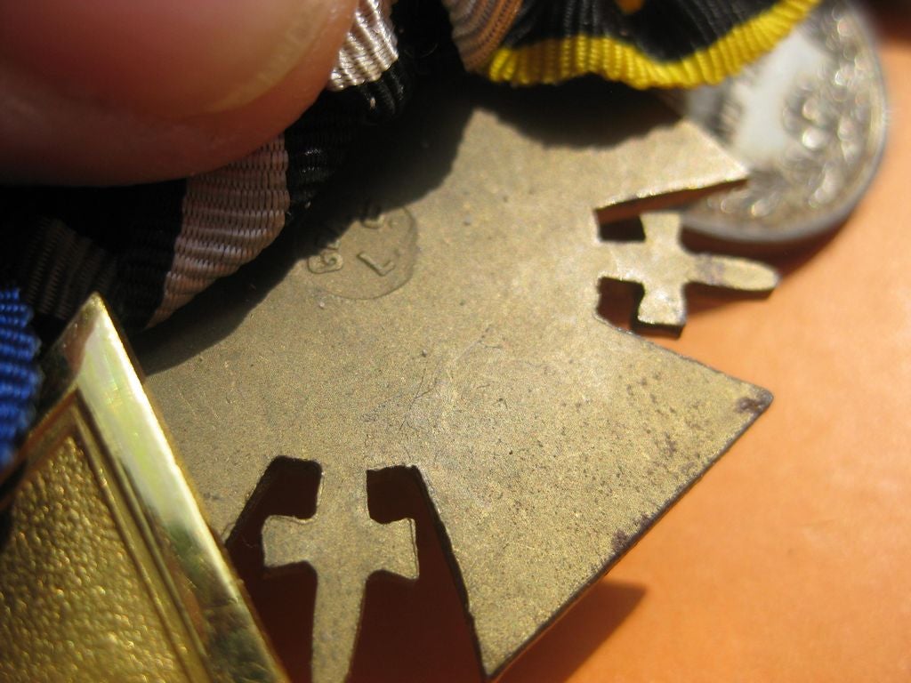 4er Ordensspange Ordensschnalle Eisernes Kreuz (EK2/14) Polizei Dienstauszeichnung Tapferkeitsmedaille Württemberg Wehrmacht Ehrenzeichen Polizeiorden