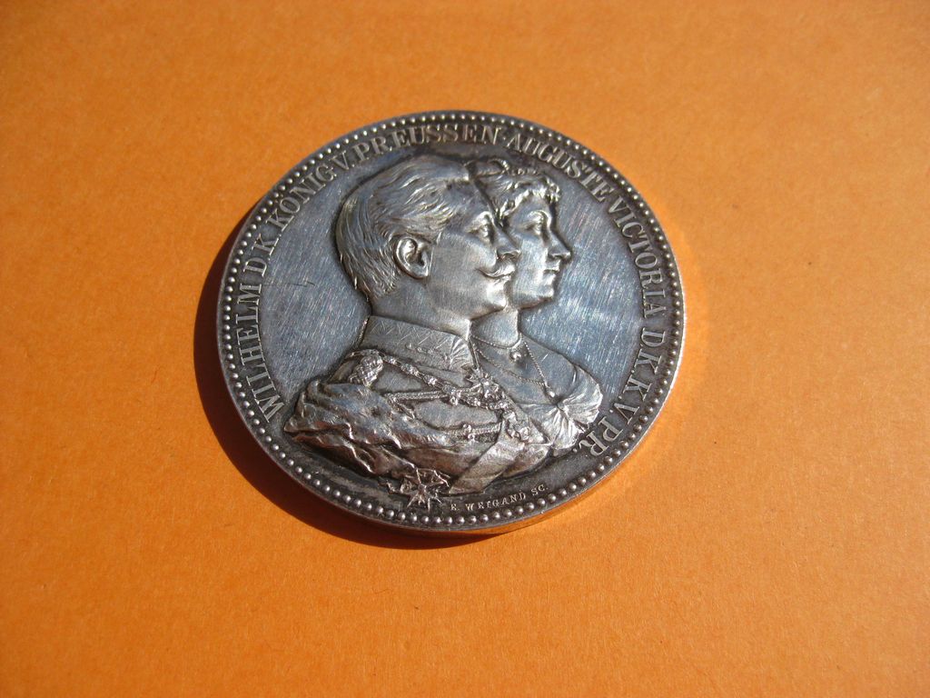 Silbermedaille Medaille von 1888 Preußen Ehejubiläum zur goldenen Hochzeit deutsches Kaiserreich Königreich Preußen