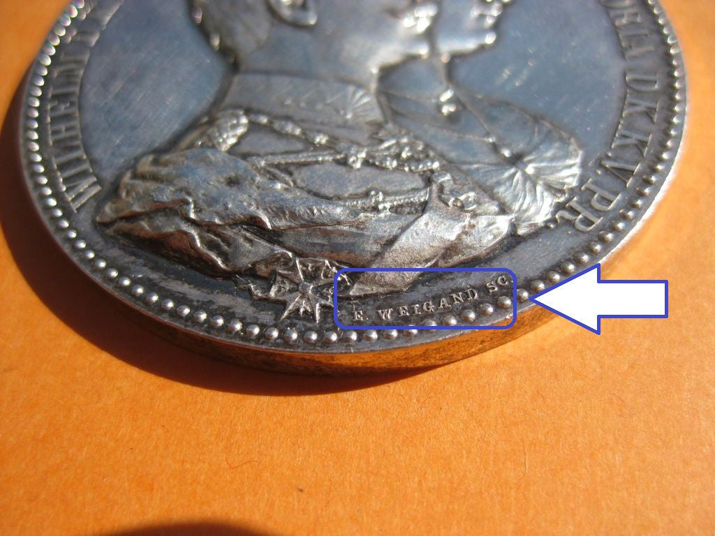 Silbermedaille Medaille von 1888 Preußen Ehejubiläum zur goldenen Hochzeit deutsches Kaiserreich Königreich Preußen