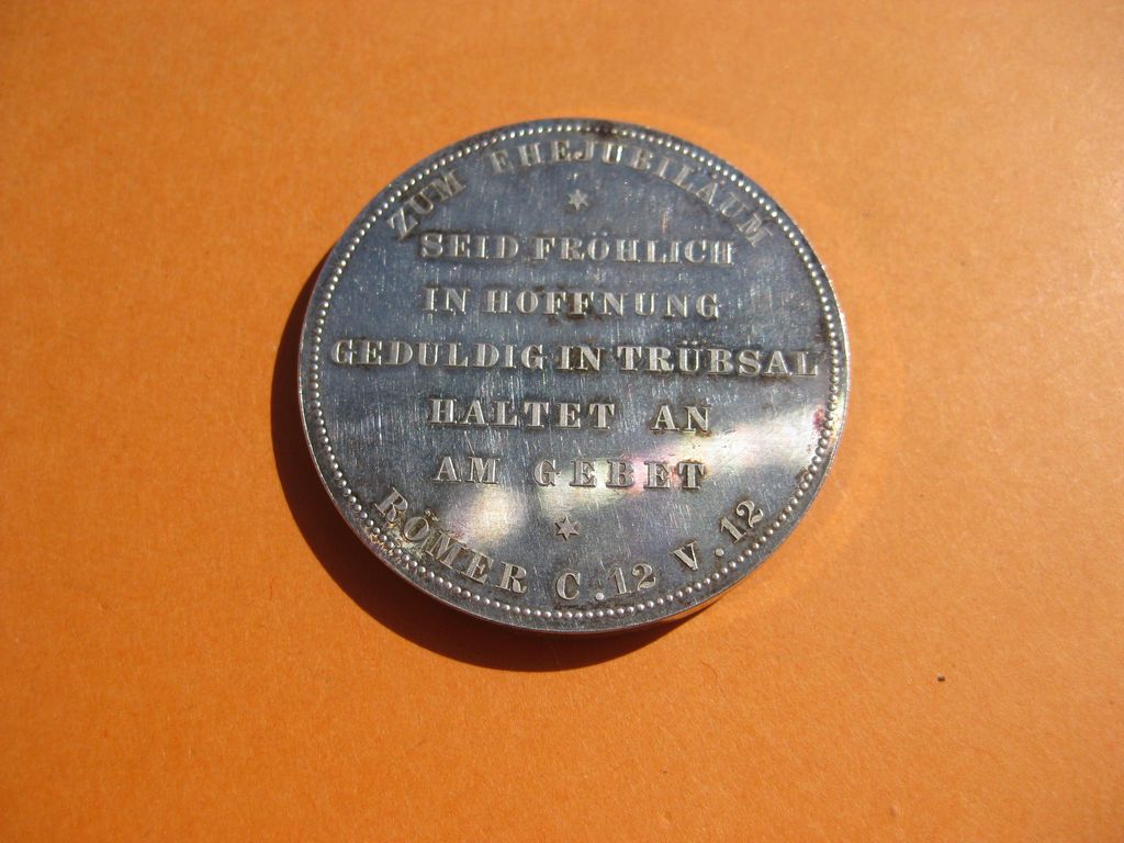 Silbermedaille Medaille von 1888 Preußen Ehejubiläum zur goldenen Hochzeit deutsches Kaiserreich Königreich Preußen