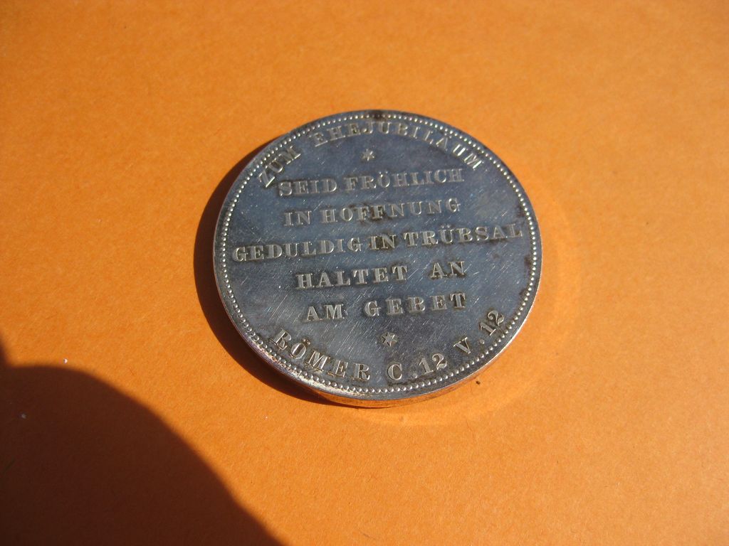 Silbermedaille Medaille von 1888 Preußen Ehejubiläum zur goldenen Hochzeit deutsches Kaiserreich Königreich Preußen