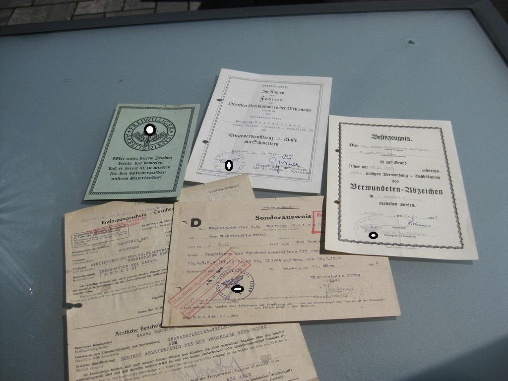 Besitzzeugnis Verleihungsurkunden Panzerpionier Bataillon 59 & Panzerartillerie Regiment 80 KAMPFGRUPPE FRIEBE