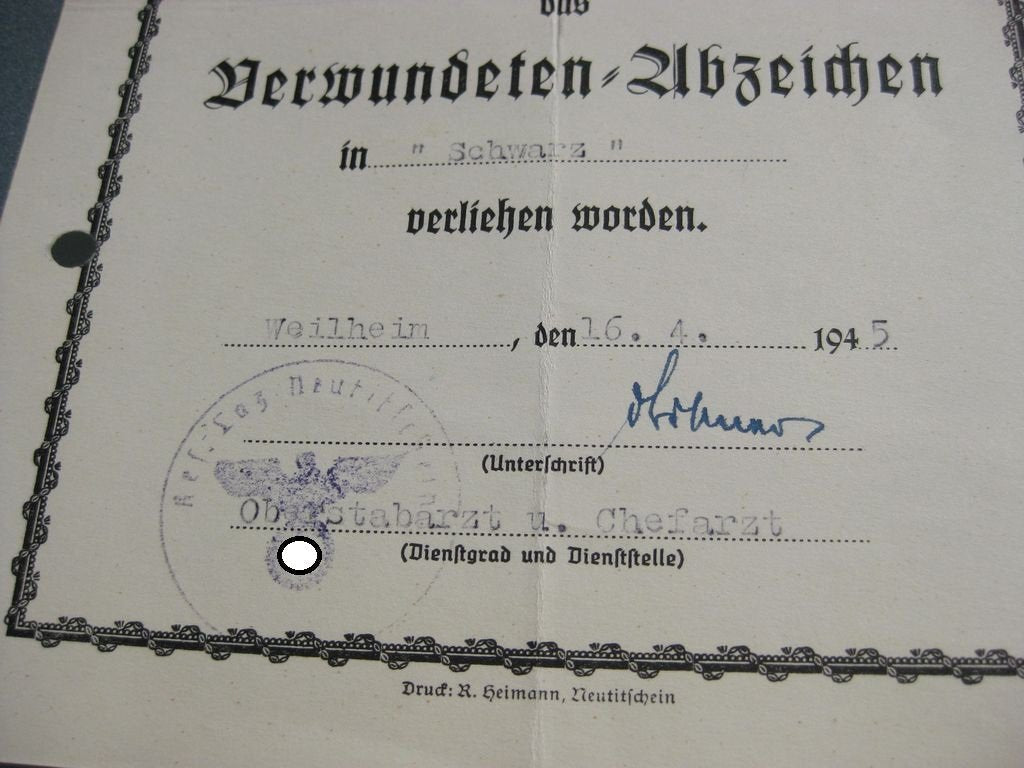 Besitzzeugnis Verleihungsurkunden Panzerpionier Bataillon 59 &amp; Panzerartillerie Regiment 80 KAMPFGRUPPE FRIEBE