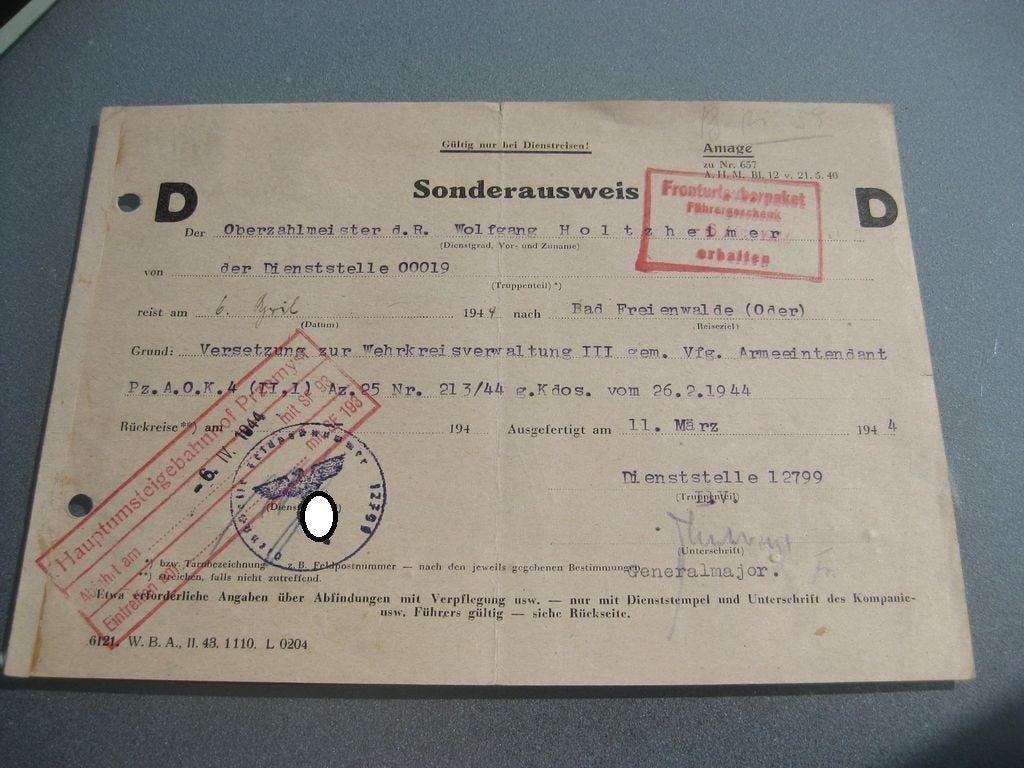 Besitzzeugnis Verleihungsurkunden Panzerpionier Bataillon 59 &amp; Panzerartillerie Regiment 80 KAMPFGRUPPE FRIEBE