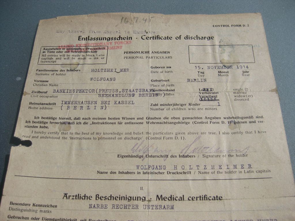 Besitzzeugnis Verleihungsurkunden Panzerpionier Bataillon 59 &amp; Panzerartillerie Regiment 80 KAMPFGRUPPE FRIEBE