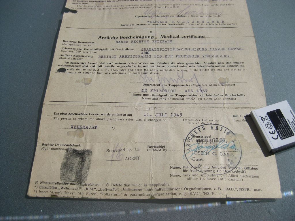 Besitzzeugnis Verleihungsurkunden Panzerpionier Bataillon 59 &amp; Panzerartillerie Regiment 80 KAMPFGRUPPE FRIEBE