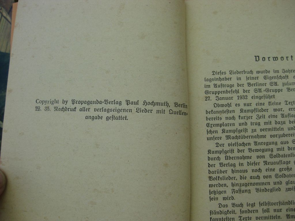 Originalausgabe Heft / Buch Sturm und Kampflieder für Front und Heimat
