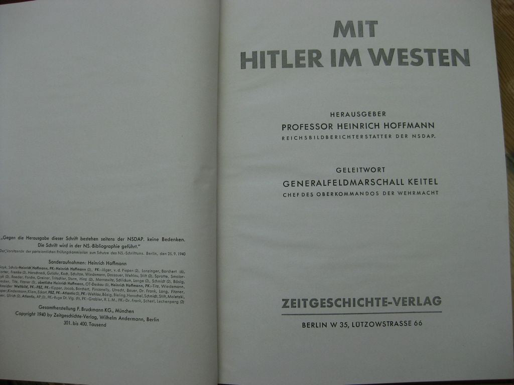 Buch Bildband MIT HITLER IM WESTEN / SONDERAUSFÜHRUNG (Roter Einband) Heinrich Hoffmann