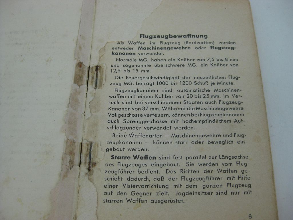 Originalausgabe Buch Heft Luftwaffe Fliegertruppe Kriegsflugzeuge 3.Reich