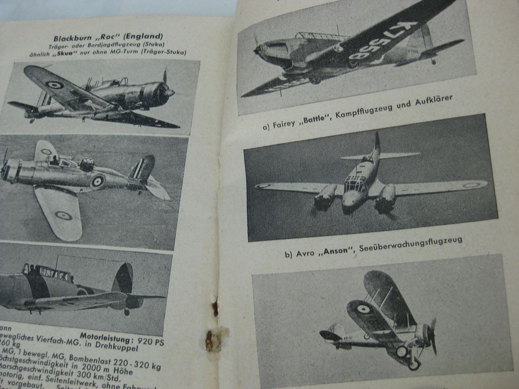 Originalausgabe Buch Heft Luftwaffe Fliegertruppe Kriegsflugzeuge 3.Reich
