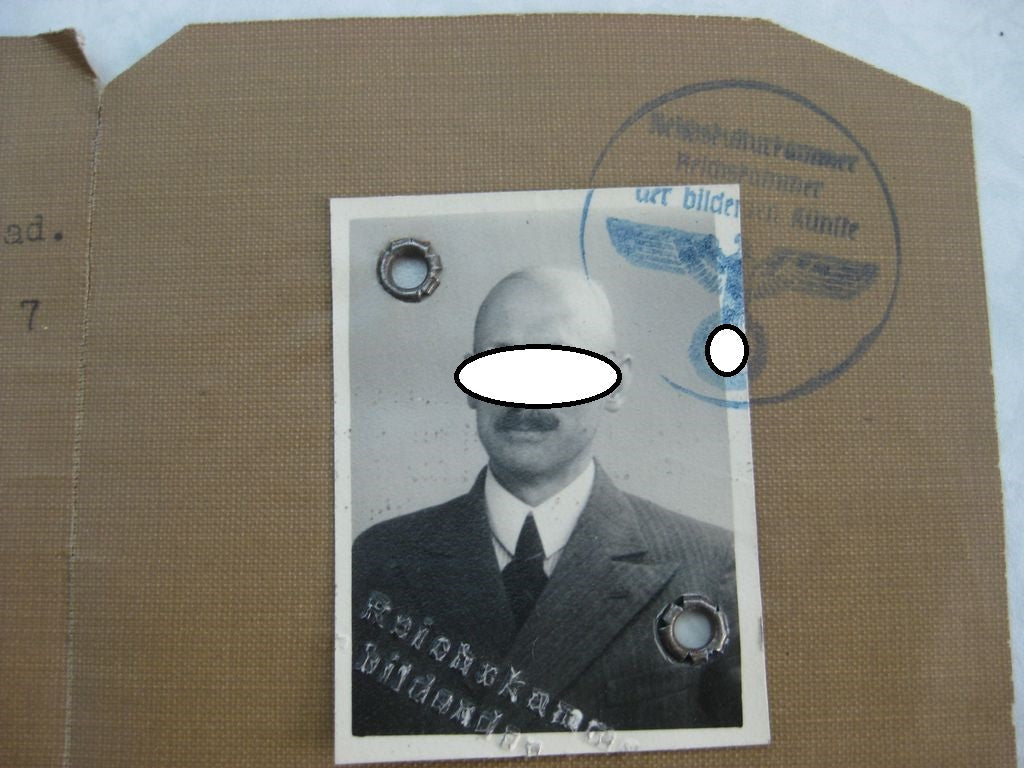 Ausweis Reichskulturkammer Baden Karlsruhe Leutnant VIER