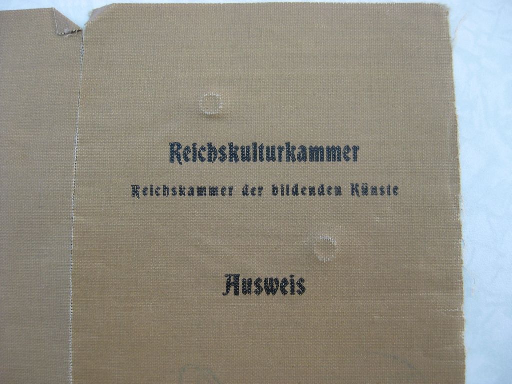 Ausweis Reichskulturkammer Baden Karlsruhe Leutnant VIER