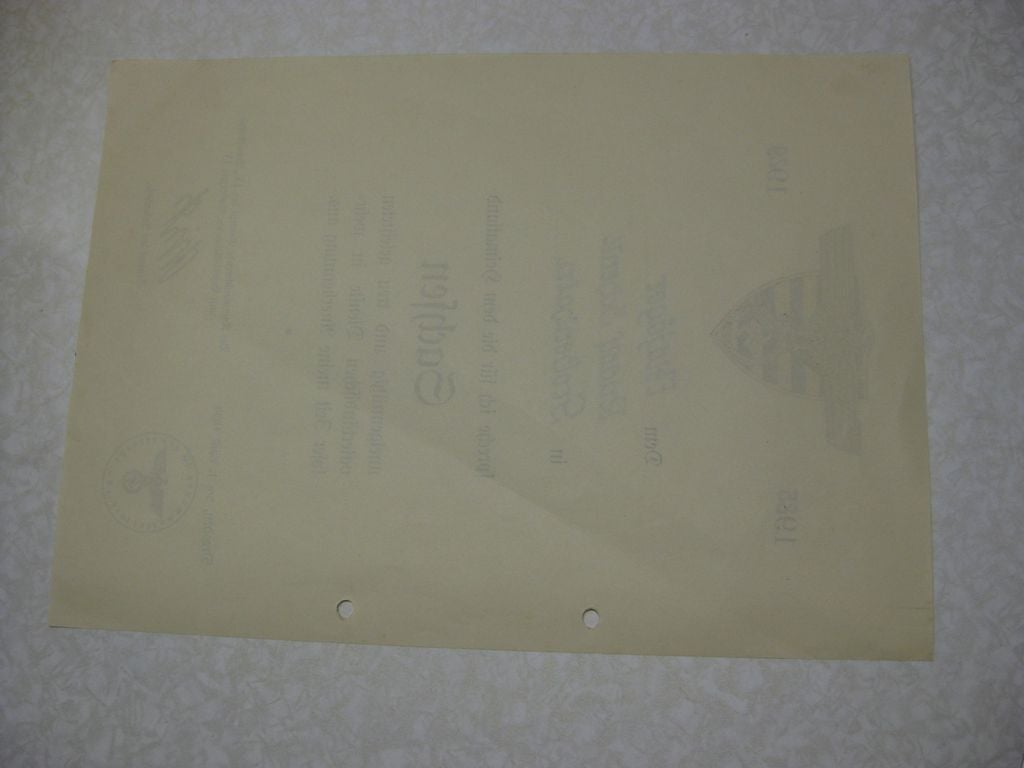 Verleihungsurkunde Anerkennungsurkunde Freikorpskämpfer Sachsen 1925 - 1929 DRESDEN