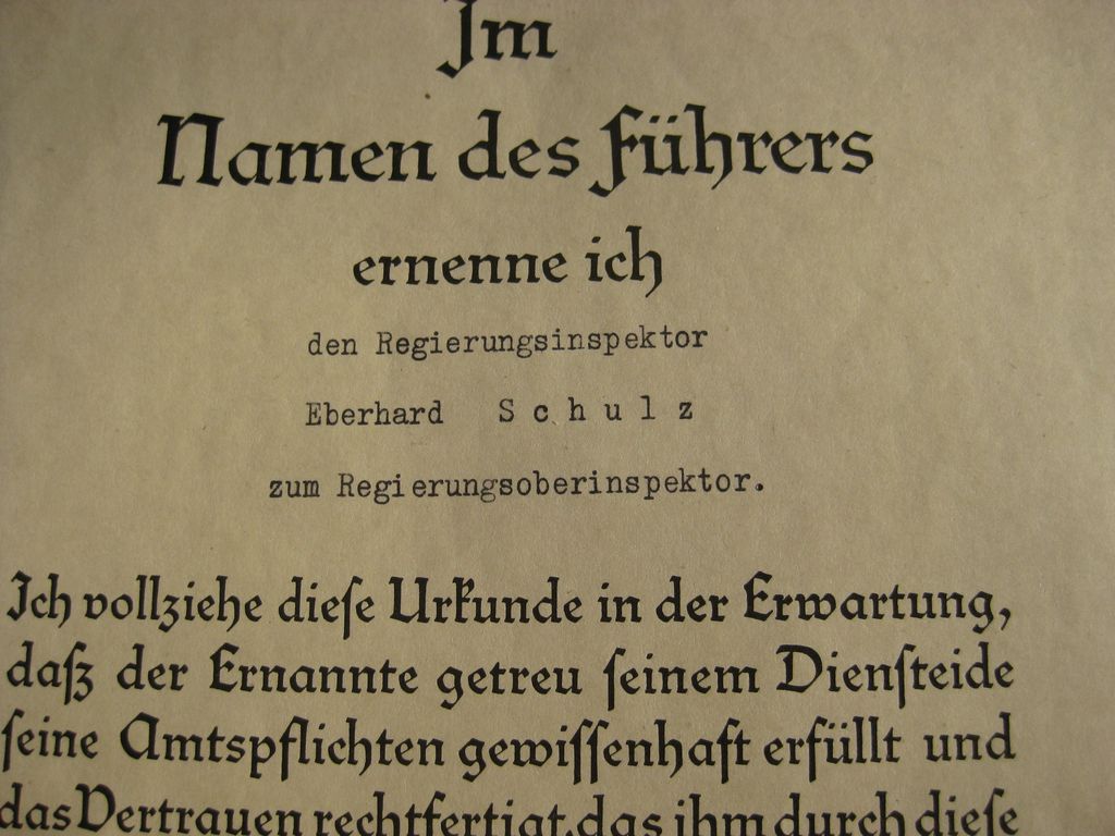 Verleihungsukunden Dokumente Luftwaffe Reichsluftfahrtministerium (RLM) Berlin Hildesheim
