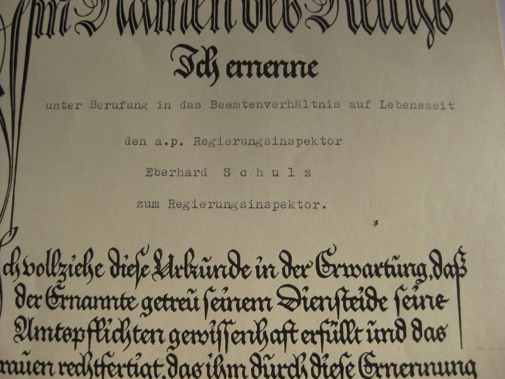Verleihungsukunden Dokumente Luftwaffe Reichsluftfahrtministerium (RLM) Berlin Hildesheim