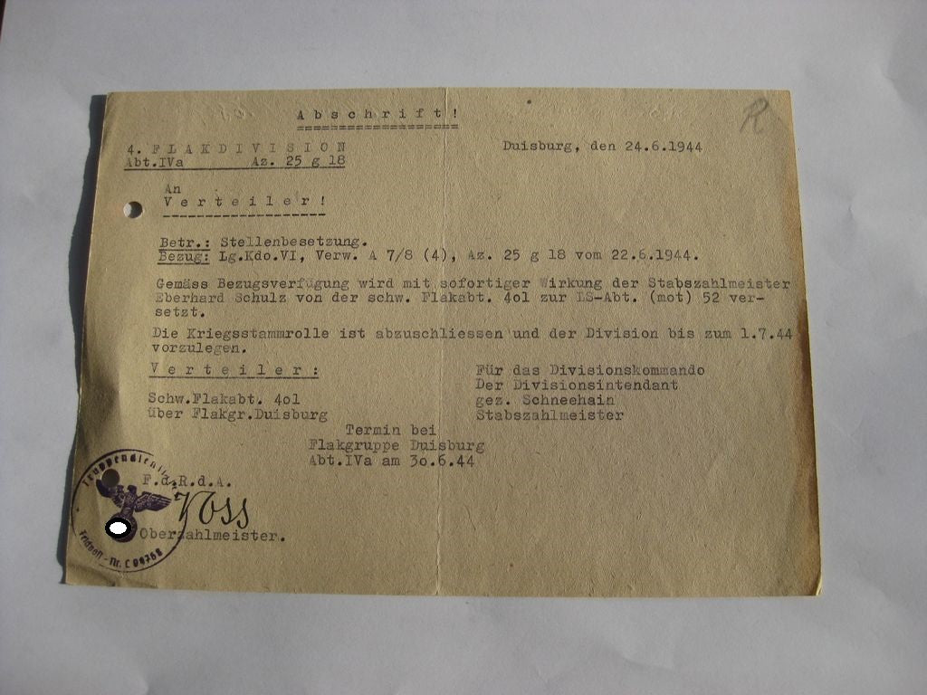 Verleihungsukunden Dokumente Luftwaffe Reichsluftfahrtministerium (RLM) Berlin Hildesheim