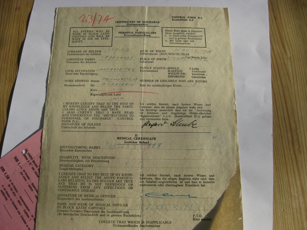 Verleihungsukunden Dokumente Luftwaffe Reichsluftfahrtministerium (RLM) Berlin Hildesheim