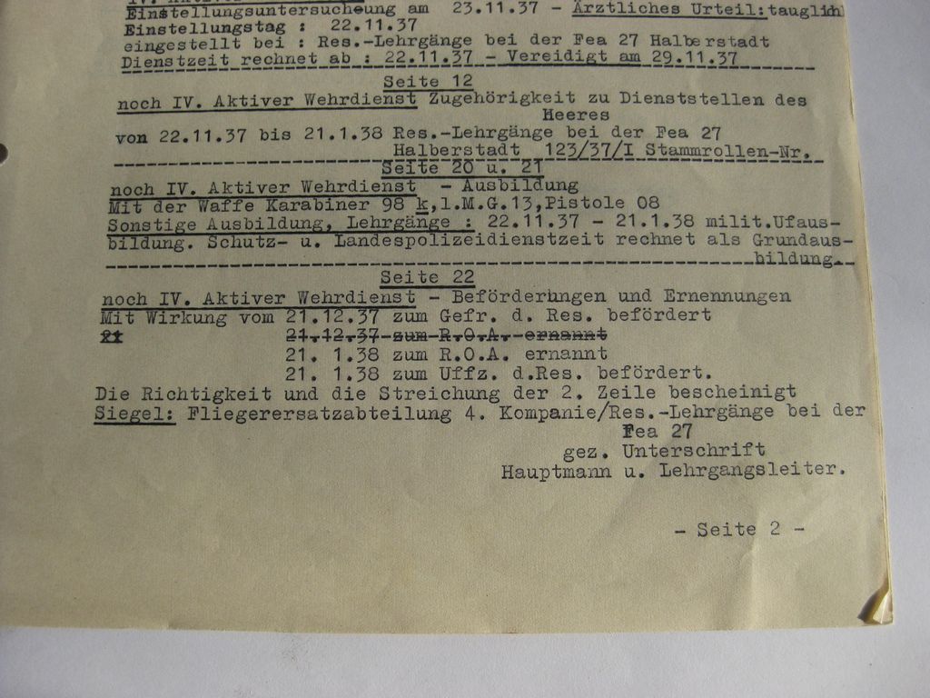 Verleihungsukunden Dokumente Luftwaffe Reichsluftfahrtministerium (RLM) Berlin Hildesheim