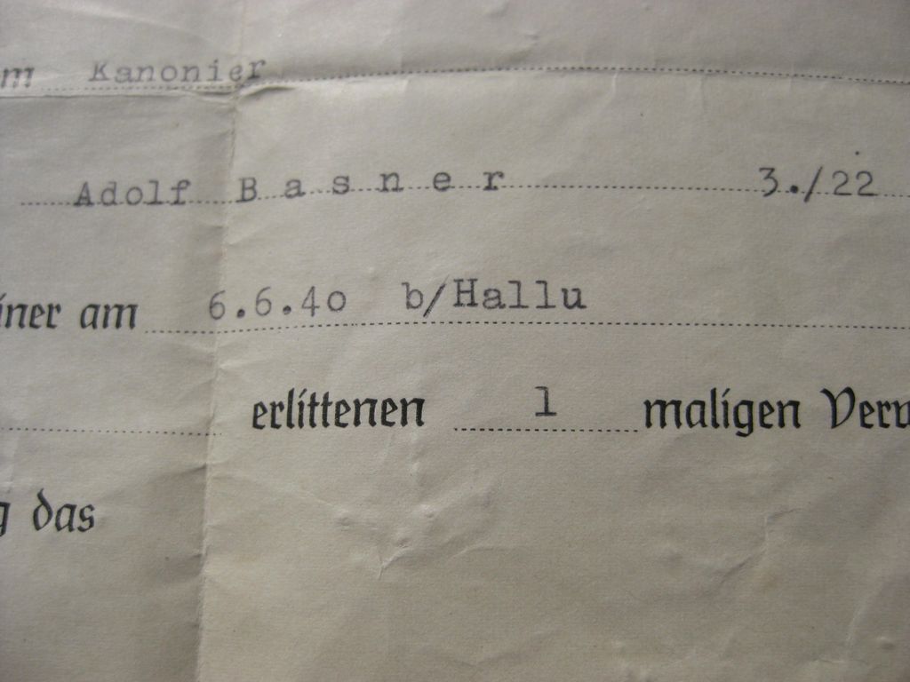 Verwundetenabzeichen in Schwarz 1.Form  -Variante- sog. Legion Condor mit Verleihungsurkunde Frankreichfeldzug Westfront 1940