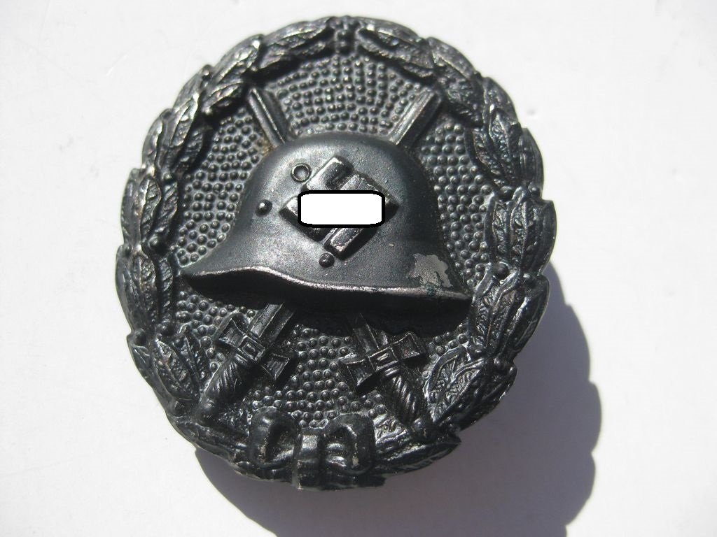 Verwundetenabzeichen in Schwarz 1.Form  -Variante- sog. Legion Condor mit Verleihungsurkunde Frankreichfeldzug Westfront 1940