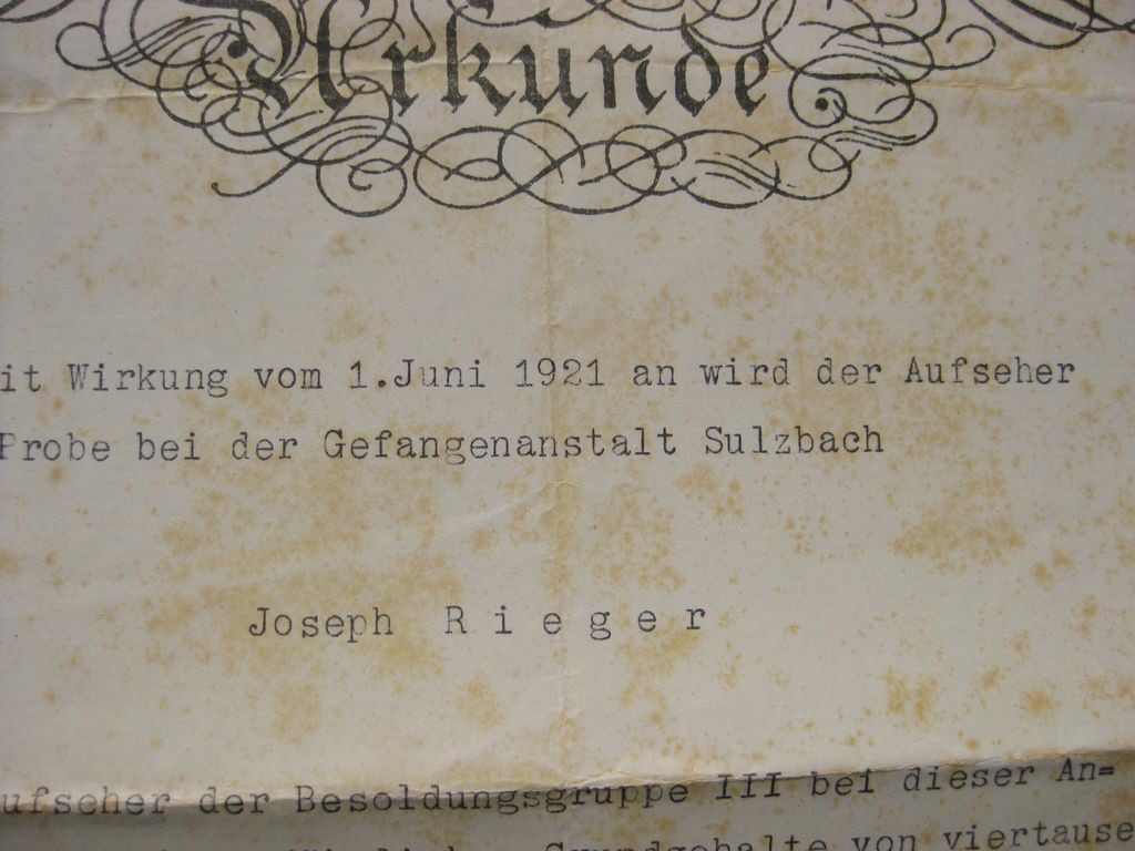 Strafanstalt LANDSBERG am Lech Beförderungsurkunden Wachmann Schließer von ADOLF HITLER !!!! 3.Reich